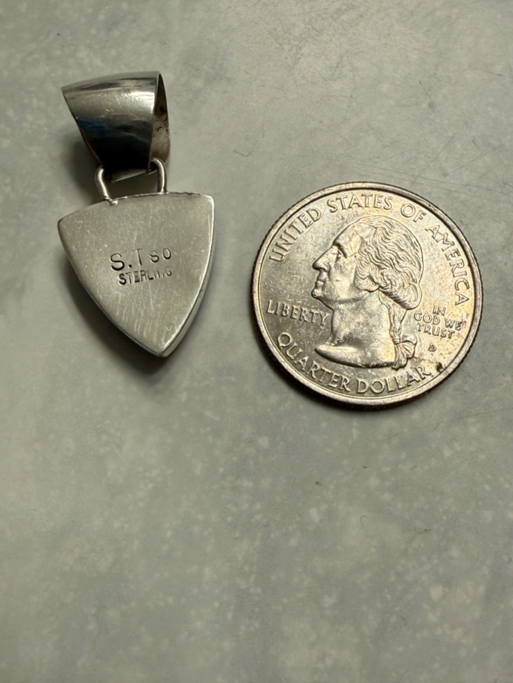 NA Navajo Pendant by Sheila Tso is inlaid stone & sterling silver *Pendant Only* - Picture 6 of 7